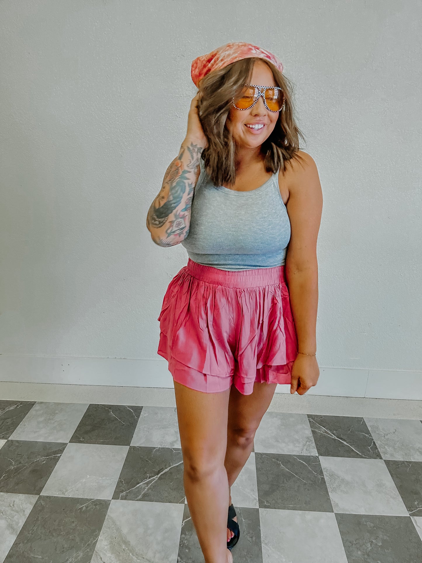Eloise Layered Shorts in Pink