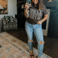 Dirty Hippie Distressed Tee in Coffee